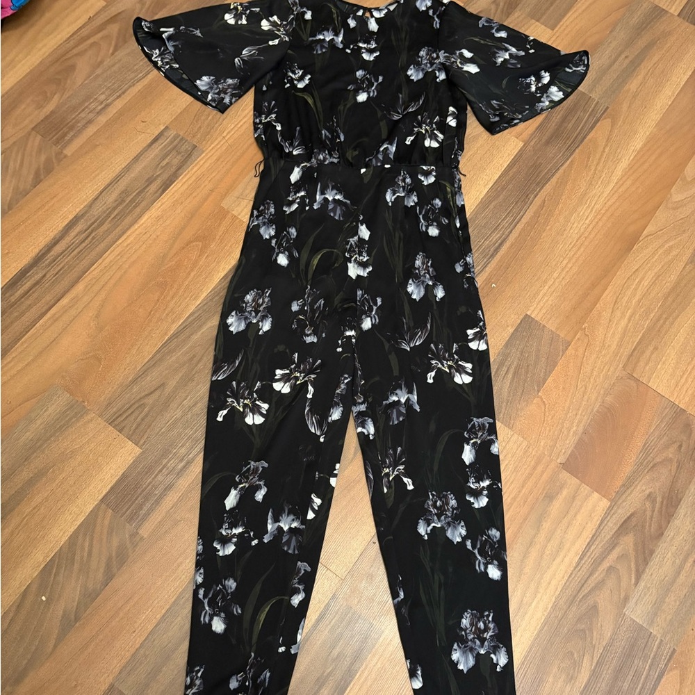 H&M Black Floral Jumpsuit